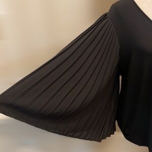 J.Jill Wearever Pleated-Sleeve Top Black L